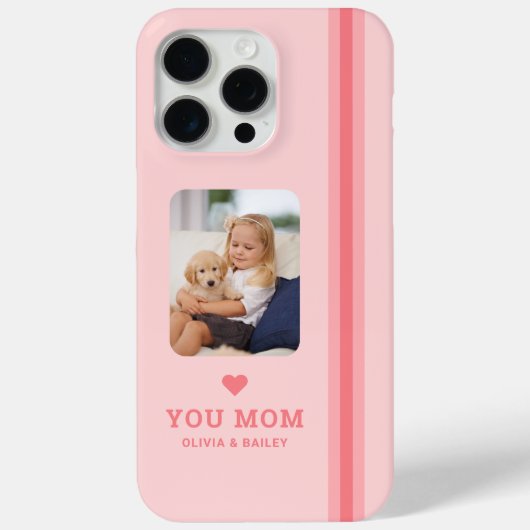 Persoonlijke Moeder Foto en Namen Case-Mate iPhone Case (Achterkant)