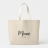 Persoonlijke Moeder Geschatte Datum Moderne Tekst  Grote Tote Bag (Achterkant)