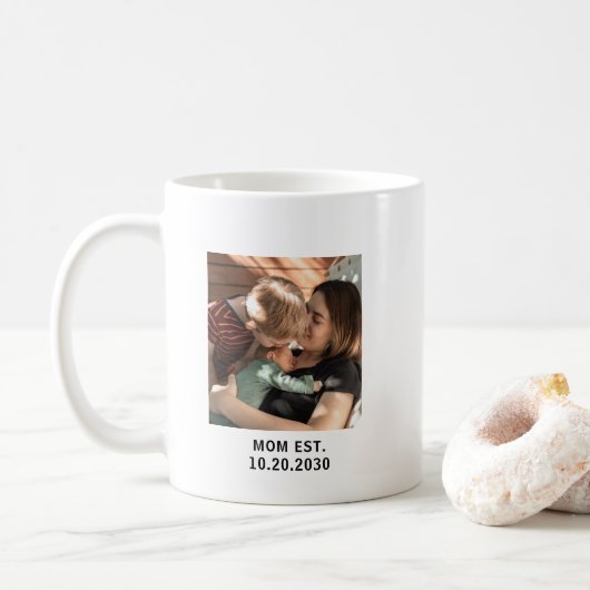 Persoonlijke Moeder Geword Foto Koffiemok (Met donut)