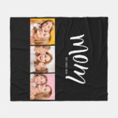 Persoonlijke Moeder Kinderen 3 Foto Collage Moeder Fleece Deken (Voorkant (Horizontaal))