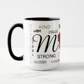 Persoonlijke Moeder met Hart Roos en Typografie Mok (Links)