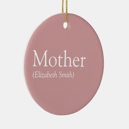 Persoonlijke Moeder Moeder Definitie Stof Roze Roz Keramisch Ornament (Rechts)