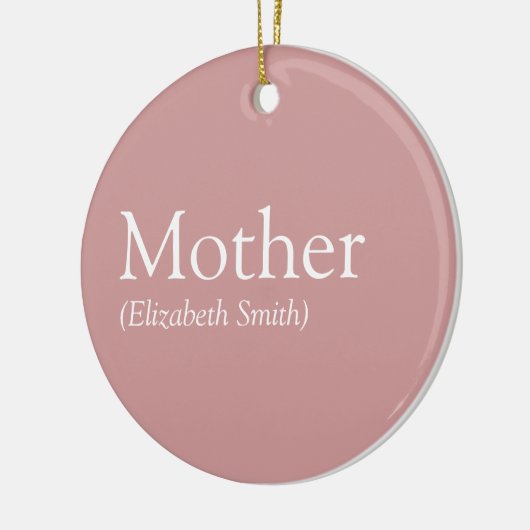 Persoonlijke Moeder Moeder Definitie Stof Roze Roz Keramisch Ornament (Links)