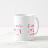 Persoonlijke Moeder Naam Gevestigd Roze Script  Koffiemok (Voorkant rechts)