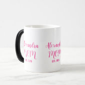 Persoonlijke Moeder Naam Gevestigd Roze Script  Magische Mok (Voorkant links)