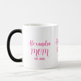 Persoonlijke Moeder Naam Gevestigd Roze Script Magische Mok