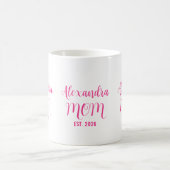 Persoonlijke Moeder Naam Gevestigd Roze Script  Magische Mok (Center)