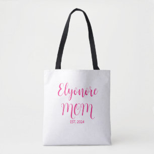 Persoonlijke Moeder Naam Gevestigde Datum Roze Scr Tote Bag
