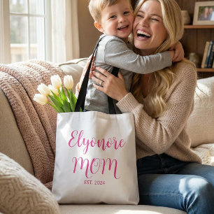 Persoonlijke Moeder Naam Gevestigde Datum Roze Scr Tote Bag