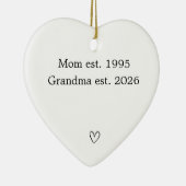 Persoonlijke 'Moeder naar oma' hart Keramisch Ornament (Rechts)