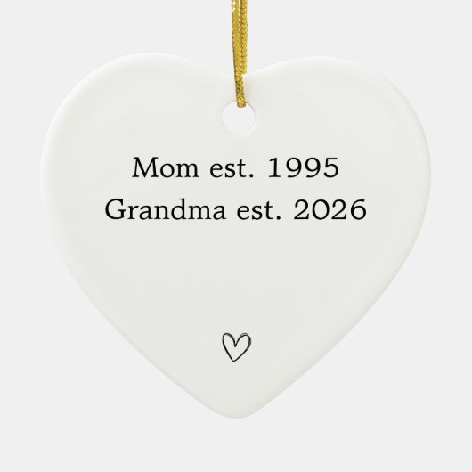 Persoonlijke 'Moeder naar oma' hart Keramisch Ornament (Voorkant)