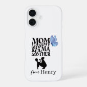 Persoonlijke Moeder Typografie iPhone 16 Hoesje (Achterkant)
