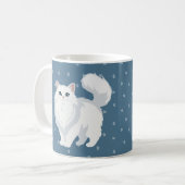 Persoonlijke Moeder van een Langharige Witte Kat Koffiemok (Voorkant links)