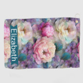Persoonlijke Moeder van Parel Bloemen Golfhanddoek (Horizontaal)