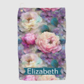 Persoonlijke Moeder van Parel Bloemen Golfhanddoek (Voorkant)