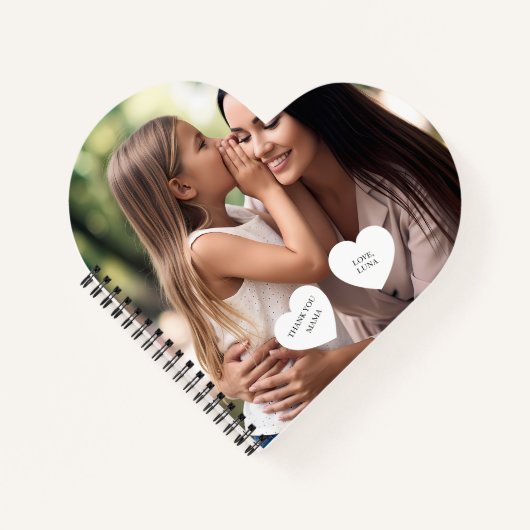 Persoonlijke Moederdag Aangepaste Foto Notitieboek (Voorkant)