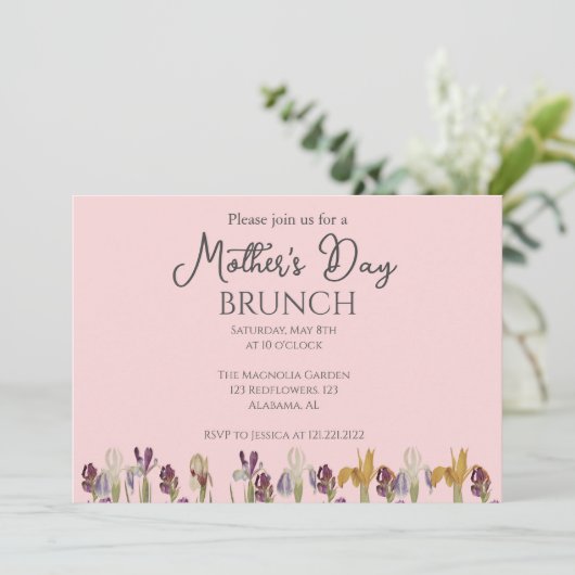 Persoonlijke Moederdag Brunch | Plattelandsthema Kaart (Staand voorkant)