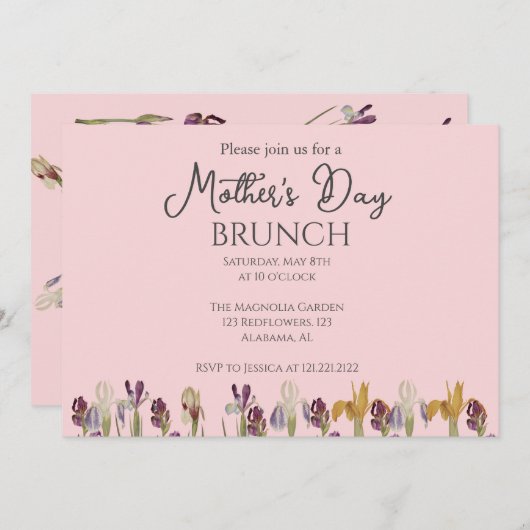 Persoonlijke Moederdag Brunch | Plattelandsthema Kaart (Voorkant / Achterkant)