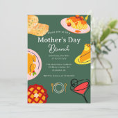 Persoonlijke Moederdag Brunch | Voedselthema Kaart (Staand voorkant)