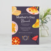 Persoonlijke Moederdag Brunch | Voedselthema Kaart (Staand voorkant)