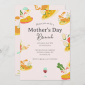 Persoonlijke Moederdag Brunch | Voedselthema Kaart (Voorkant / Achterkant)