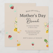 Persoonlijke Moederdag Brunch | Voedselthema Kaart (Voorkant / Achterkant)