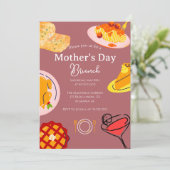 Persoonlijke Moederdag Brunch | Voedselthema Kaart (Staand voorkant)
