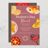 Persoonlijke Moederdag Brunch | Voedselthema Kaart (Voorkant / Achterkant)