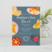 Persoonlijke Moederdag Brunch | Voedselthema Kaart (Staand voorkant)