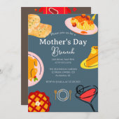 Persoonlijke Moederdag Brunch | Voedselthema Kaart (Voorkant / Achterkant)