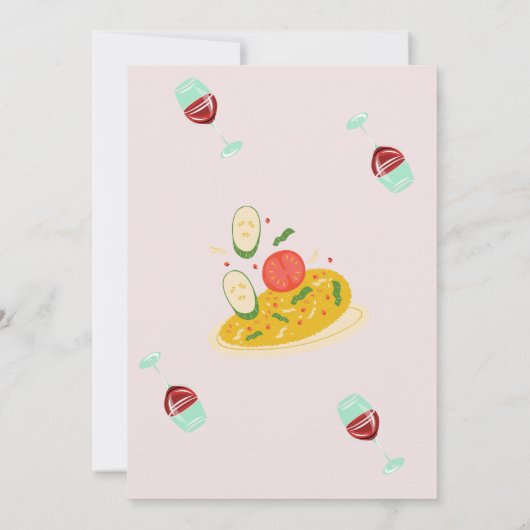 Persoonlijke Moederdag Brunch | Voedselthema Kaart (Achterkant)