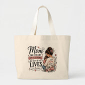 Persoonlijke Moederdag Cadeauscriptie Typografisch Grote Tote Bag (Voorkant)