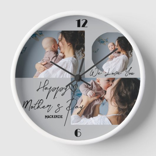 Persoonlijke moederdag, drie foto-collage cadeau (Voorkant)