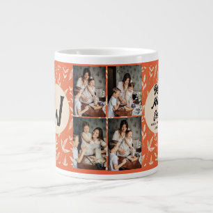 Persoonlijke moederdag, foto collage florale gift grote koffiekop