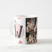 Persoonlijke moederdag, foto collage florale gift koffiemok (Voorkant links)