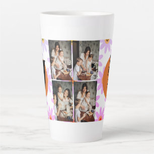 Persoonlijke moederdag, foto collage florale gift latte mok