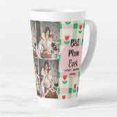 Persoonlijke moederdag, foto collage florale gift latte mok (Rechterhoek)