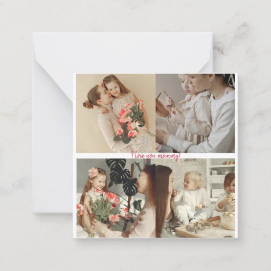 Persoonlijke Moederdag Foto Collage Plat Kaartje (Voorkant)