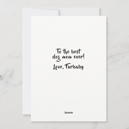 Persoonlijke Moederdag Funny Dog Mam Feestdagenkaart (Achterkant)