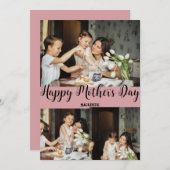 Persoonlijke moederdag, geschenk met drie foto's c feestdagenkaart (Voorkant / Achterkant)