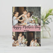 Persoonlijke moederdag, geschenk met drie foto's c feestdagenkaart (Staand voorkant)