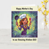Persoonlijke Moederdag in de Keuken Kaart (Gele Bloem)