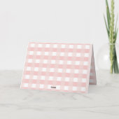 Persoonlijke Moederdag Koe Roze Gingham Kaart (Achterkant)