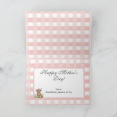 Persoonlijke Moederdag Koe Roze Gingham Kaart (Binnen)