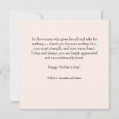 Persoonlijke Moederdag Plat Wenskaart Kaart (Achterkant)
