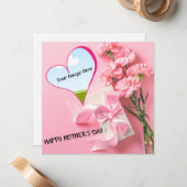 Persoonlijke Moederdag printbare kaart Notitiekaartje (Voorkant / Achterkant in situ)