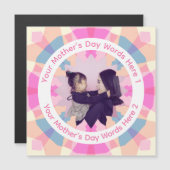 Persoonlijke Moederdag Roze Ster Mama Fotokaart (Voorkant / Achterkant)