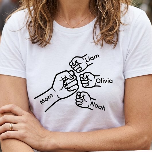 Persoonlijke Moederdag Shirt met Namen van Kindere