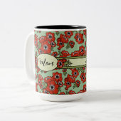 Persoonlijke Moederdag Tweekleurige Koffiemok (Voorkant links)