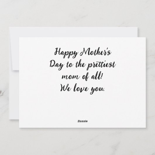 Persoonlijke Moederdag, vier fotocollage Feestdagenkaart (Achterkant)